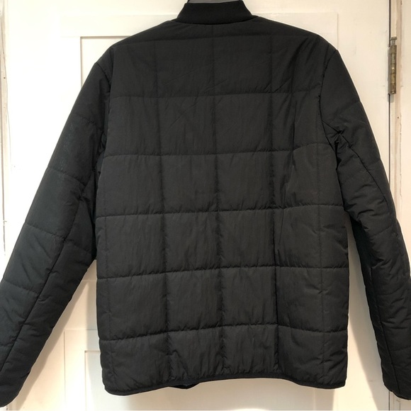 NWOT Mens TOPMAN puffer square quilted jacket in black snap front S - Picture 6 of 7